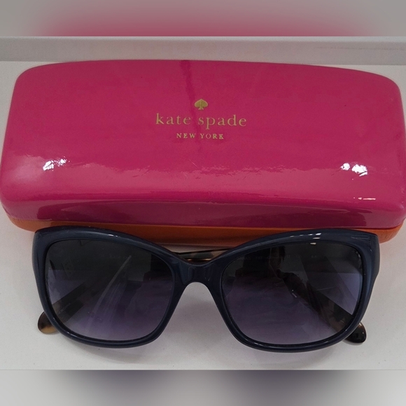 Kate Spade Johanna Sunglasses Navy & Tortoise Gradient Lenses w/ Case - Picture 2 of 5